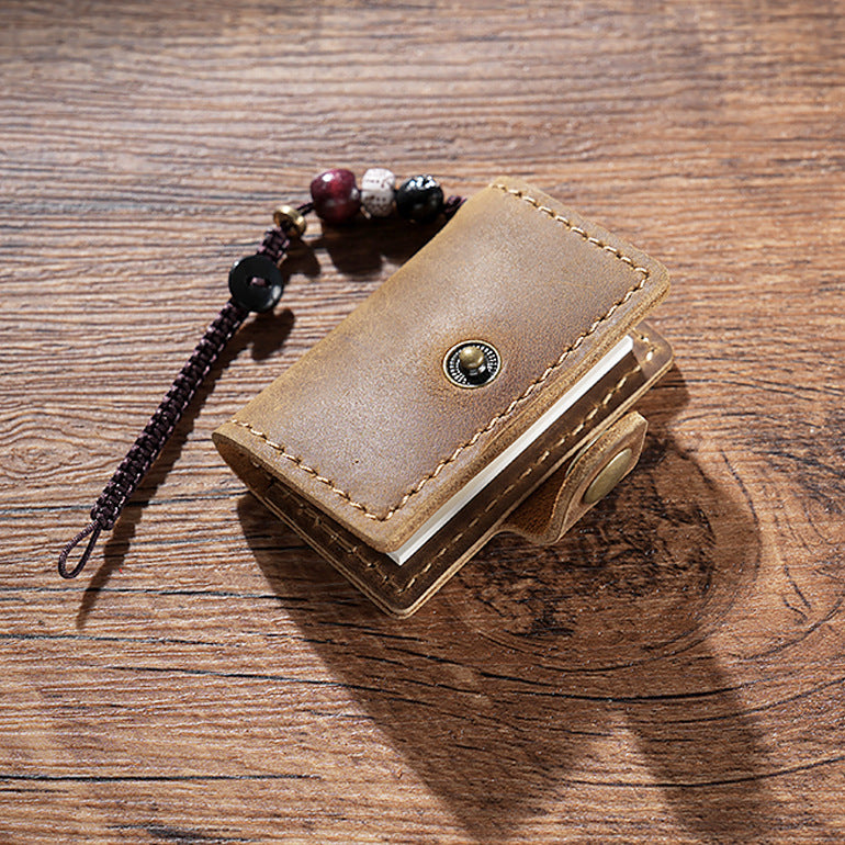 Traveler’s Mini TN Notebook – Handmade Cowhide Pendant - ViktaShop