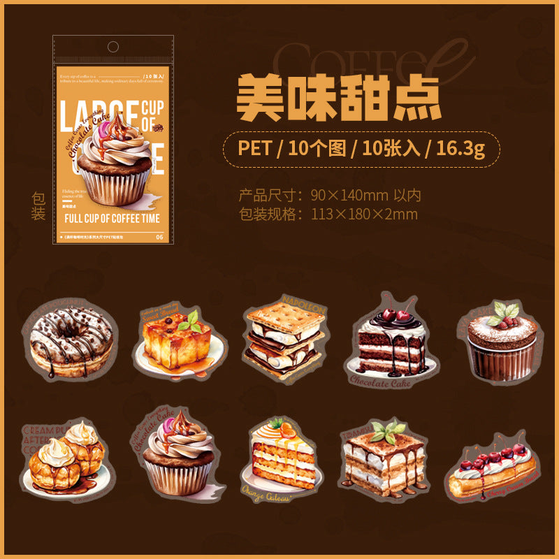 Full Cup Coffee Large Size PET Sticker - ViktaShop