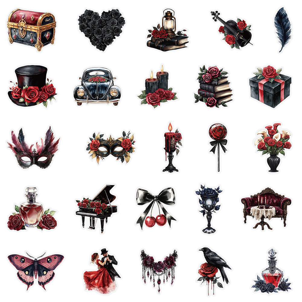 Masquerade Ball Stickers – Decorative Stickers, 50 Pcs - ViktaShop