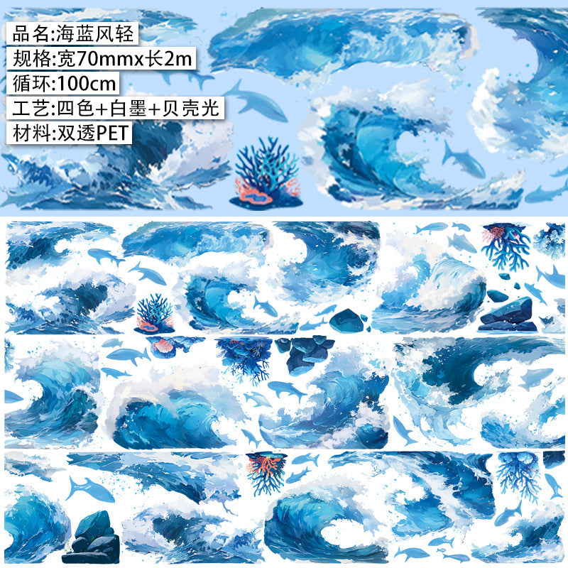 PET Stickers – Rose & Green Plant, Elegant Summer, 2m - ViktaShop