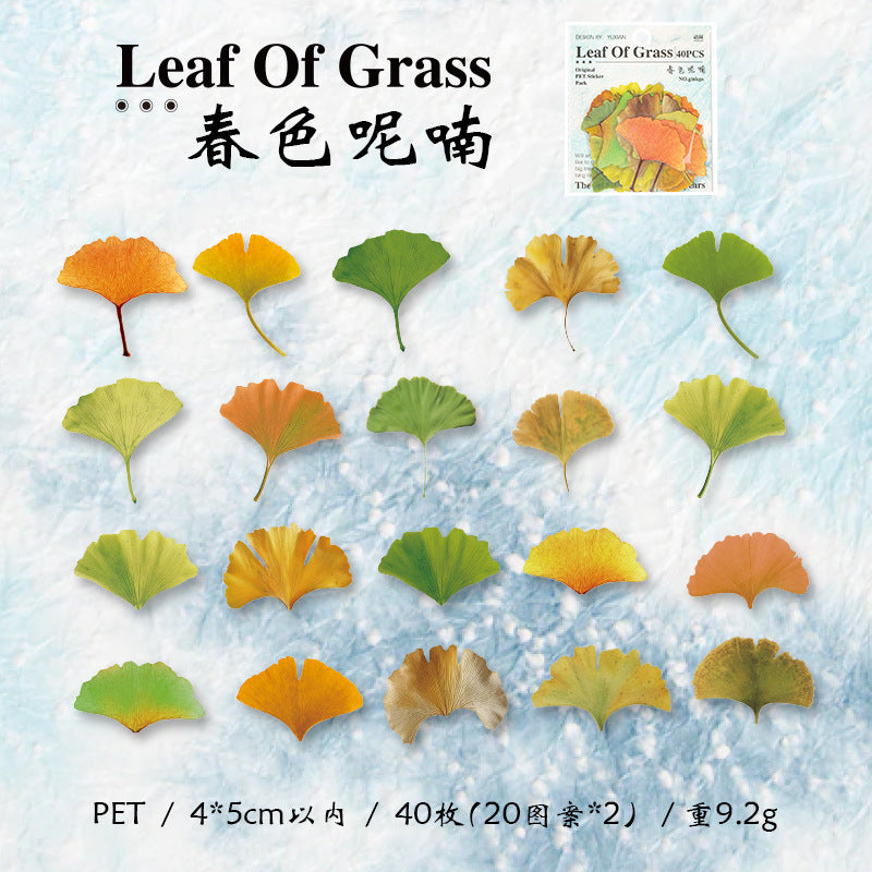 PET Leaf Sticker Pack - 40 Pcs - ViktaShop