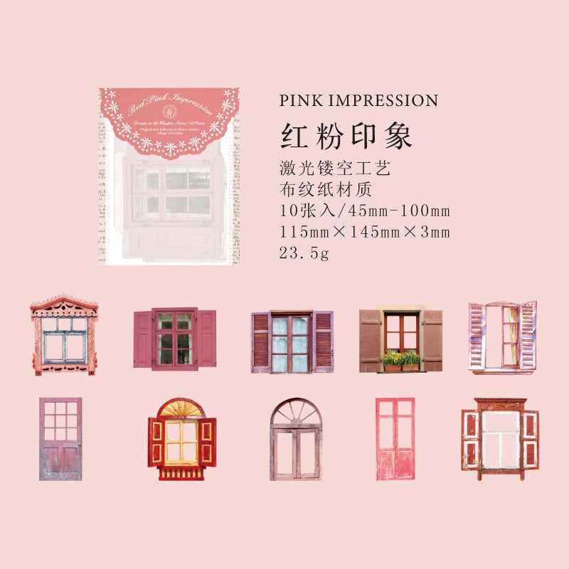 Vintage Hollow Flower Window Stickers, 10 Pcs