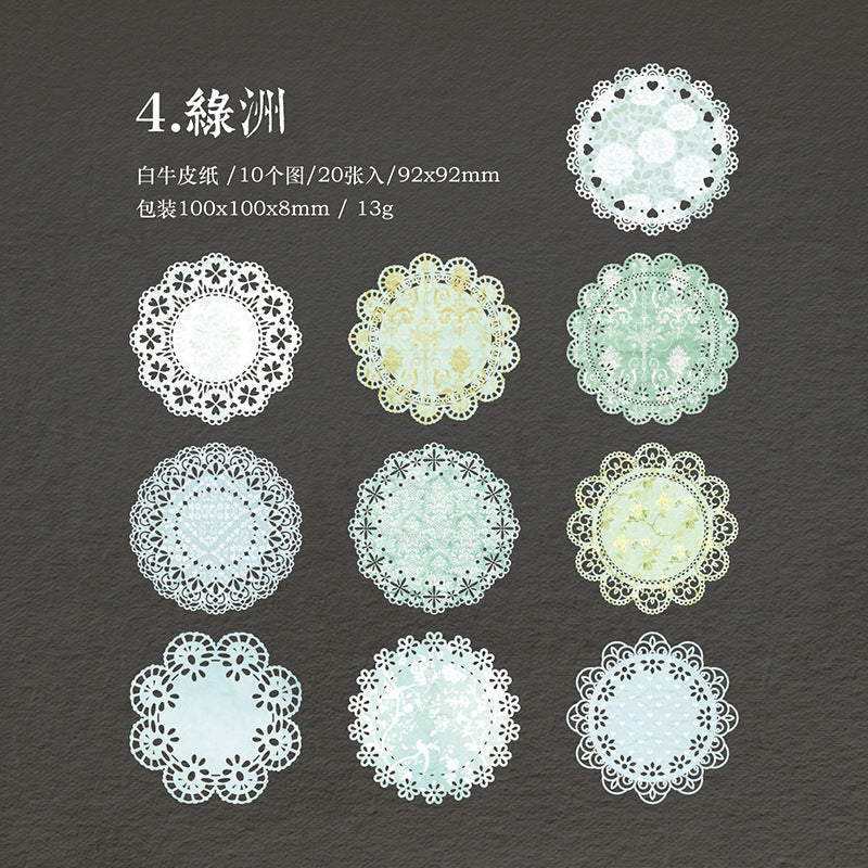 Dreamy Lace Design, Flower Wreath Hollow Paper, 20 Pcs - ViktaShop