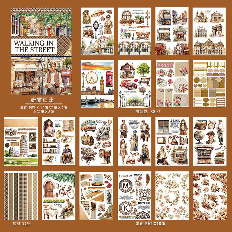 European Character & Scenery PET Stickers, 5 Options - ViktaShop