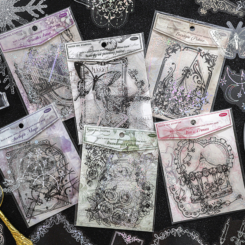 Moon PET Sticker Pack, Silver Foil, 6 Options - ViktaShop