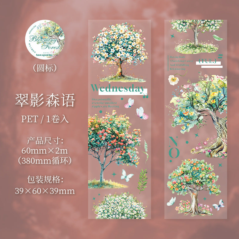 PET Tape – Blooming Forest Tree Series, 2m - ViktaShop