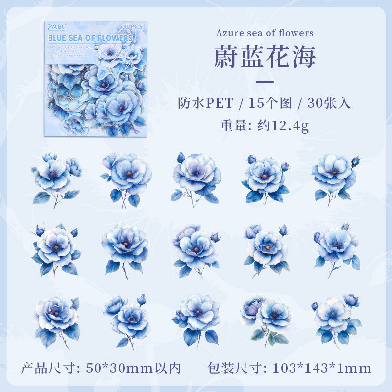 Flower Dance Transparent PET Stickers - Retro Rose for DIY - ViktaShop