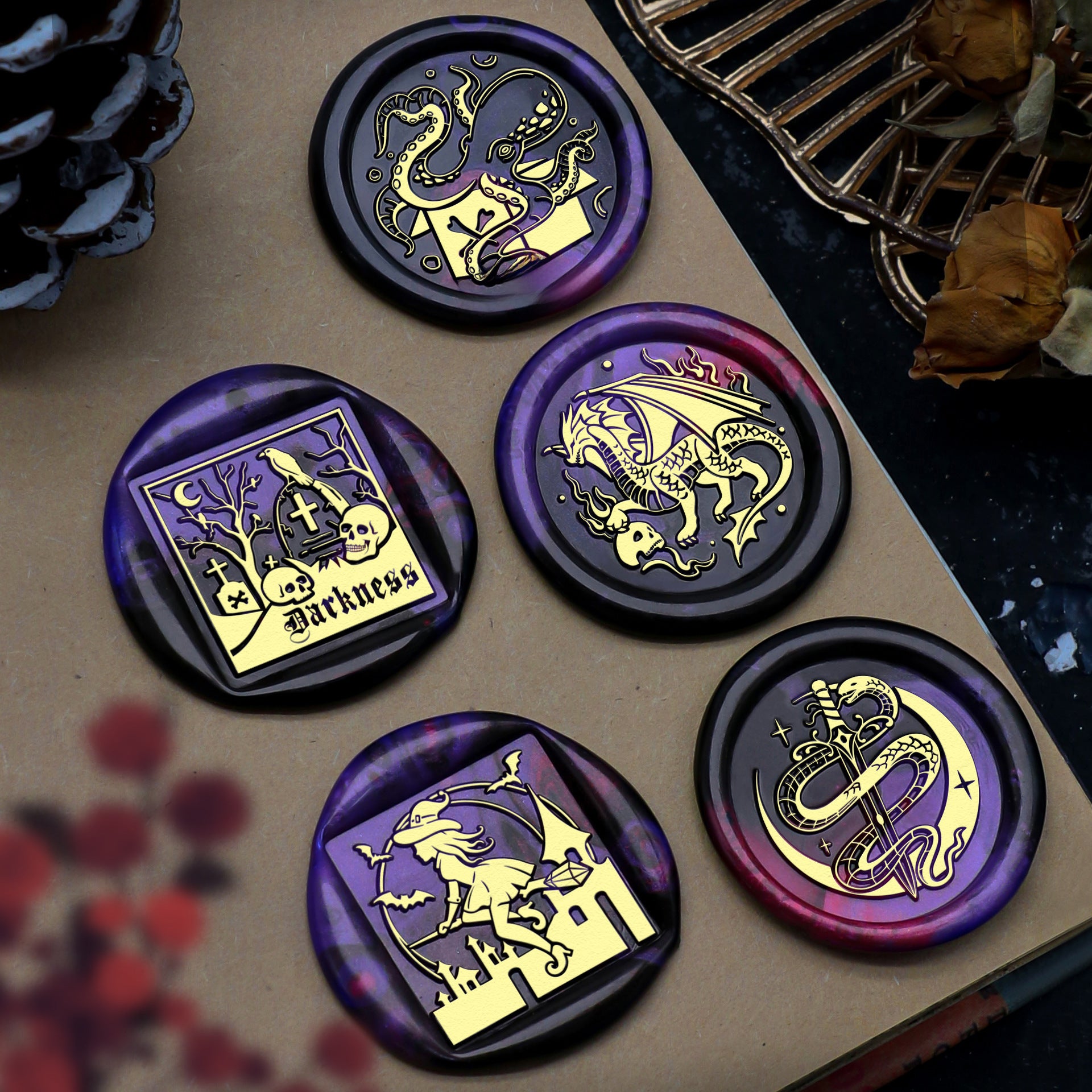 European Color Dark Series Fire Paint Wax Seal Collection - ViktaShop