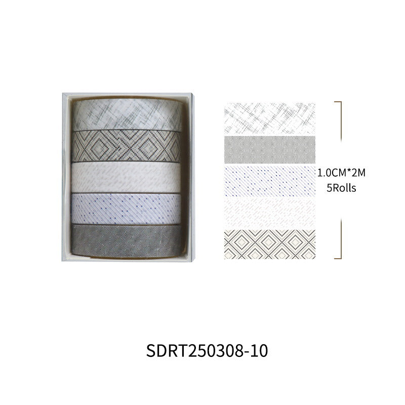 Plain Paper Washi Tape Set – Neutral Collage Series, 12 Options - ViktaShop