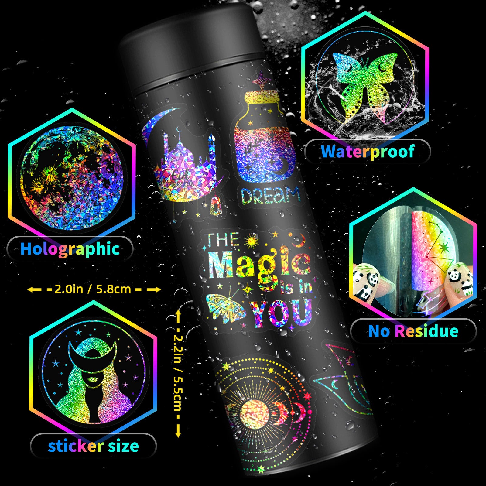 Magic Memories Laser Stickers – PET, 100 Pcs - ViktaShop