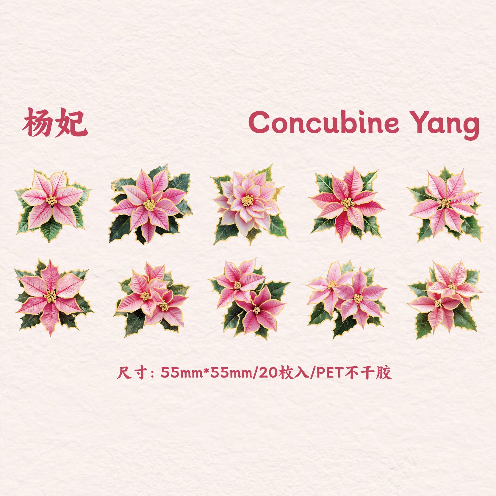 Flower PET Stickers – Creative DIY Hand Account Decoration, 6 Options - ViktaShop