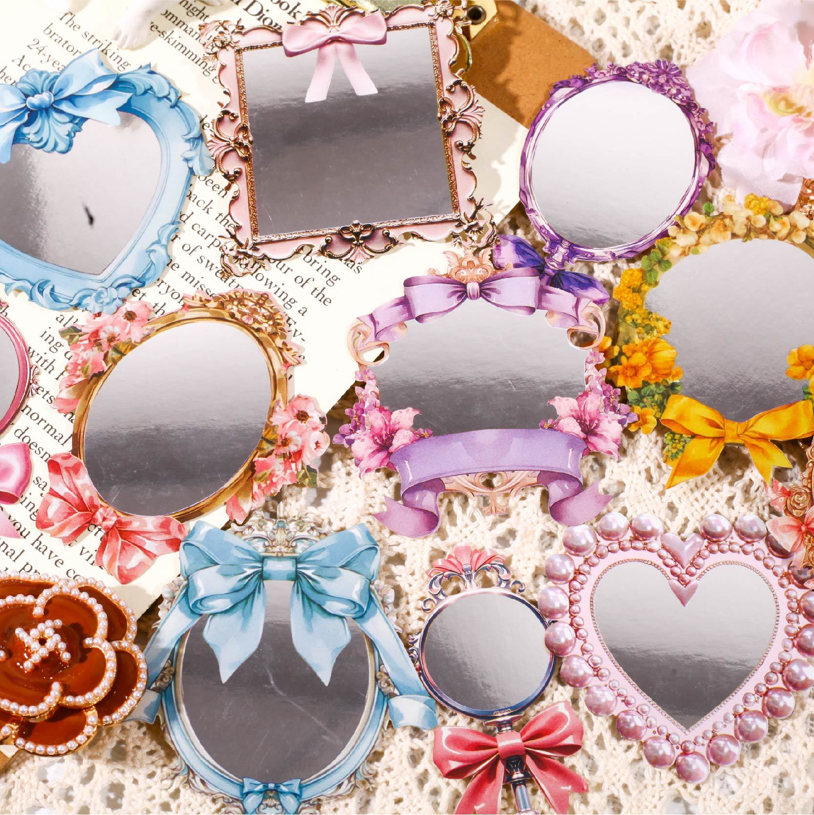 Glazed Mirror Series Notes - Alice's Mirror & More - 6 pcs - ViktaShop