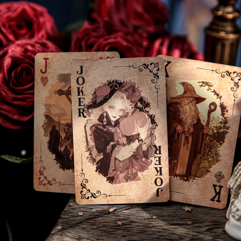 Póker de personajes - Serie Ciudad Mágica - Tema retro de chica