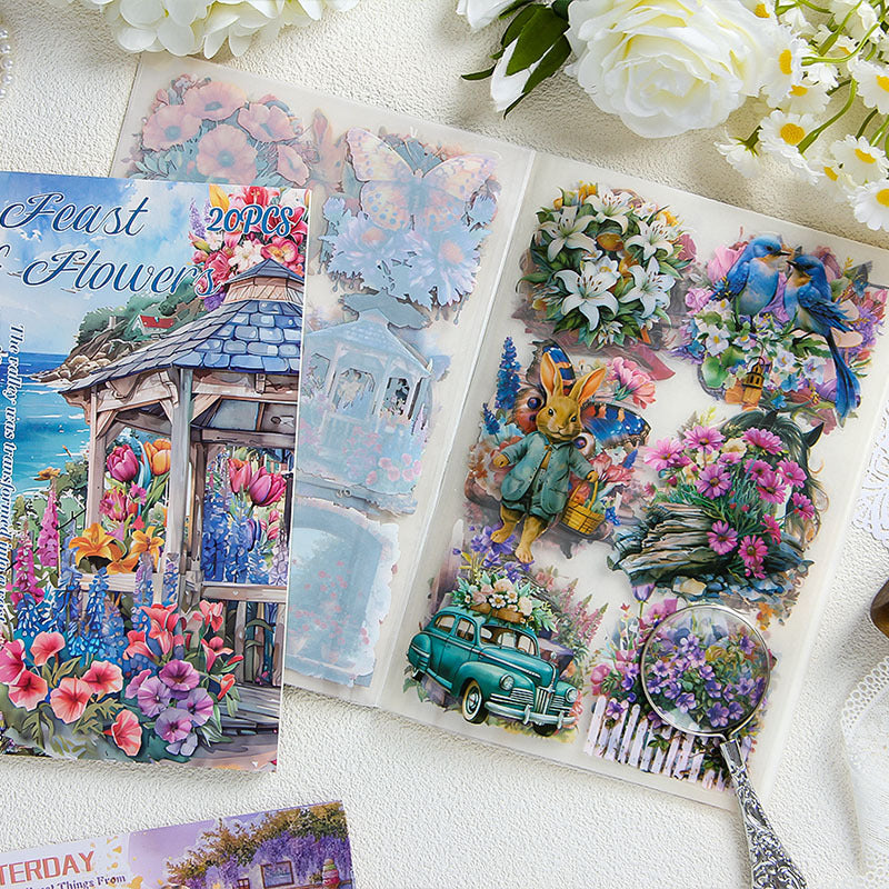 Transparent PET Waterproof Sticker Book - DIY Retro Diary Stickers, 4 Options - ViktaShop