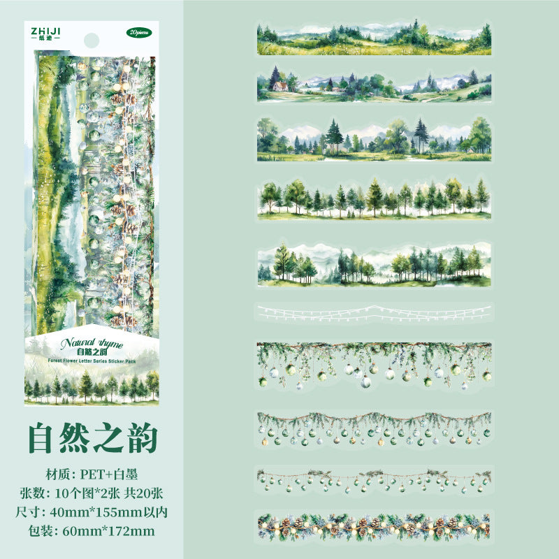 Paper Trace Forest Flower PET Stickers – Retro Lace Series, 6 Options - ViktaShop