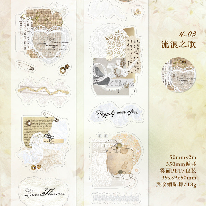 Twilight Gentleness Series Matte PET Die-Cut Tape, 2m - ViktaShop