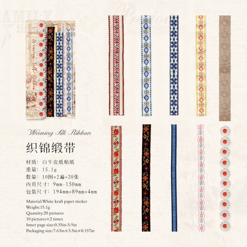 White Kraft Paper Hard Card Sticker - Corridor Series, 20 Pcs - ViktaShop