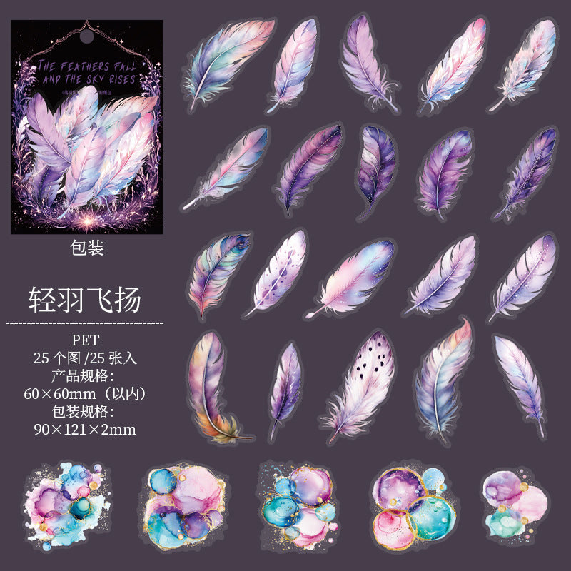 Sticker Pack - Falling Feather Series, 4 Options - ViktaShop