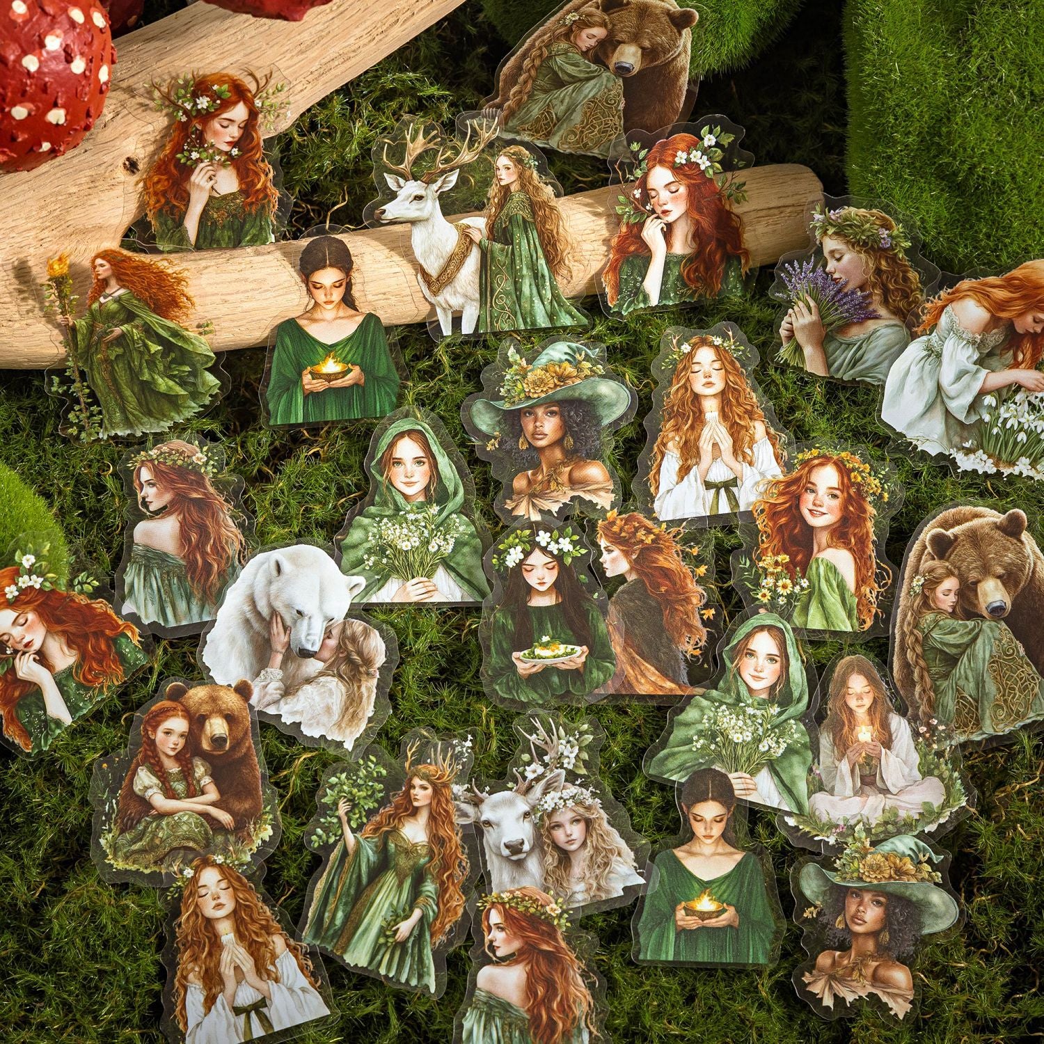 Sugar Poetry PET Sticker Pack – Forest Fantasy Series, 40 Pcs - ViktaShop