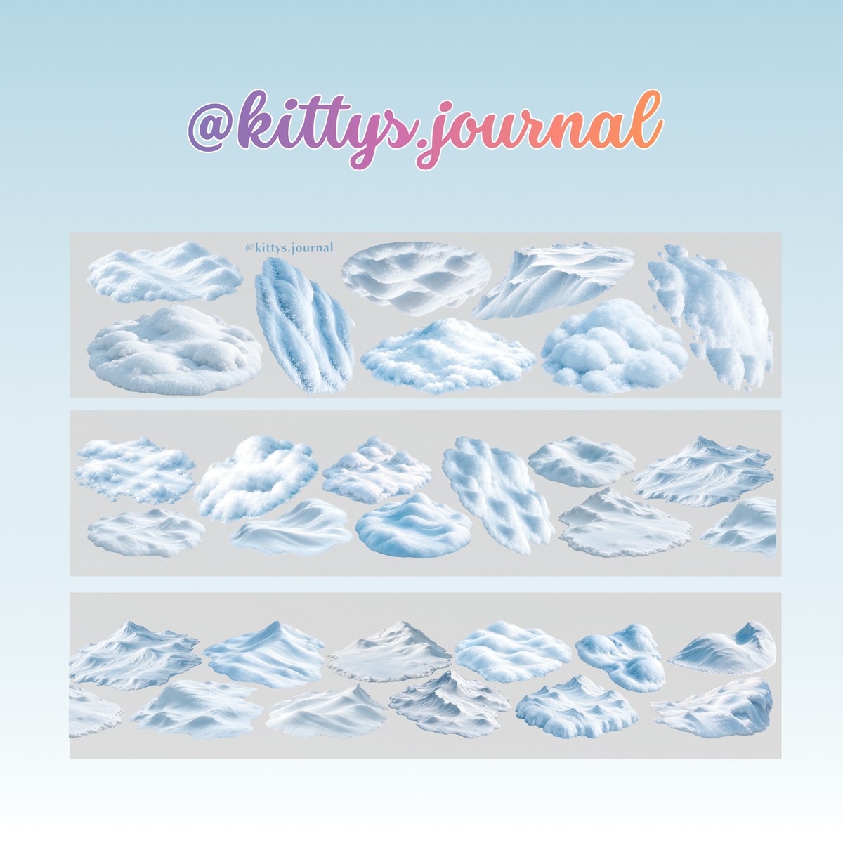 Kittys Journal Snow PET Tape 7cm x 1m