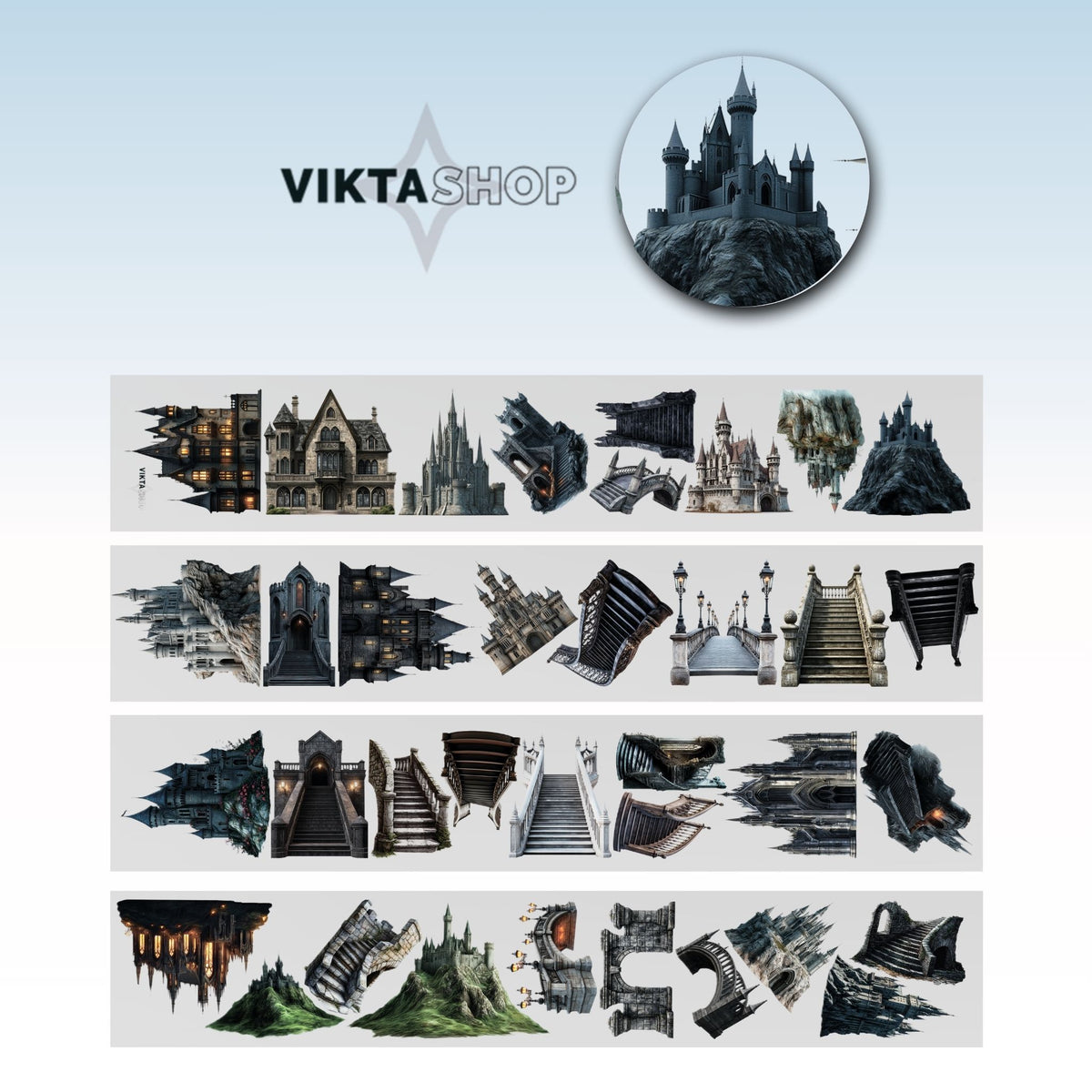 Viktashop Vampir Castle PET Tape 10cm x 2.5m
