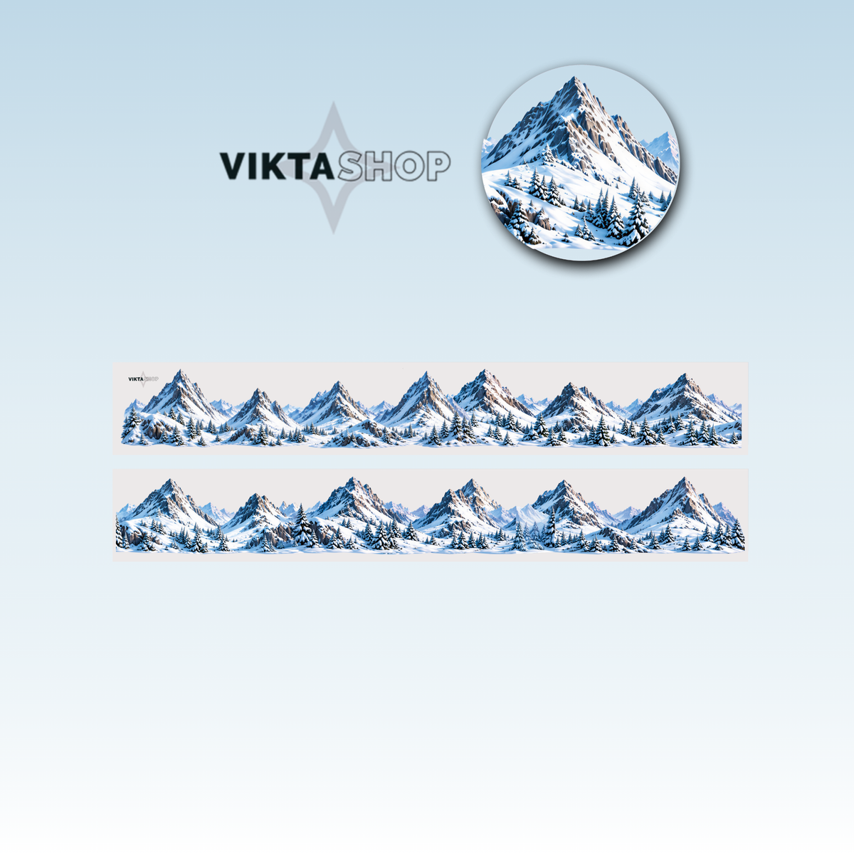 Viktashop Winter Mountains PET Tape 6cm x 1m