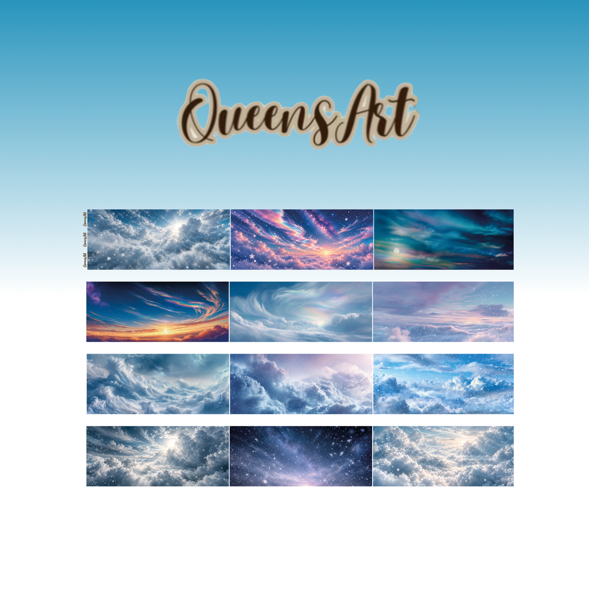 Queens Art Winter Sky PET Tape 9cm x 2.5m