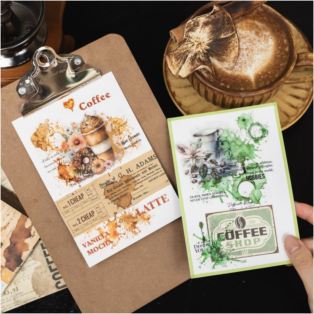 Coffee Memories Series PET Tape 5cm / 2m 6 Styles - ViktaShop