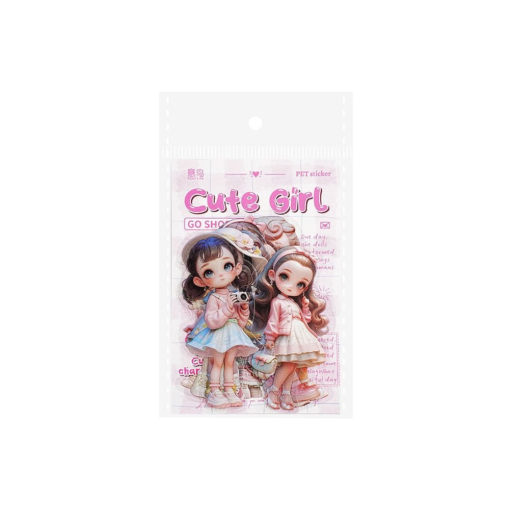 Cute Girl Series PET Sticker Pack 6 Designs 10 Pcs - ViktaShop