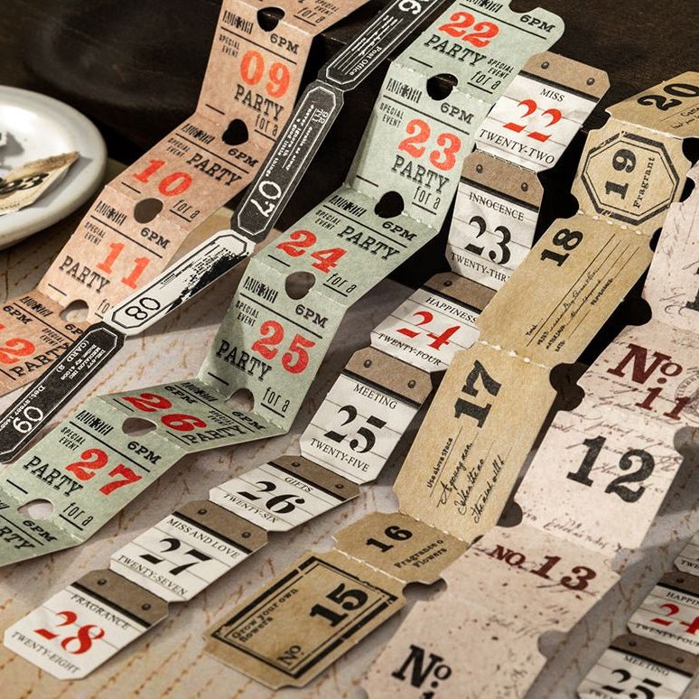 Daily Number Paper Sticker Pack 6 Designs 20 Pcs - ViktaShop