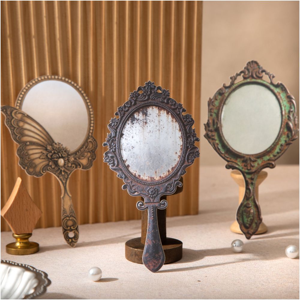 Mirror Reflection Series Retro Hard Card Stickers 10 Pcs 6 Styles - ViktaShop