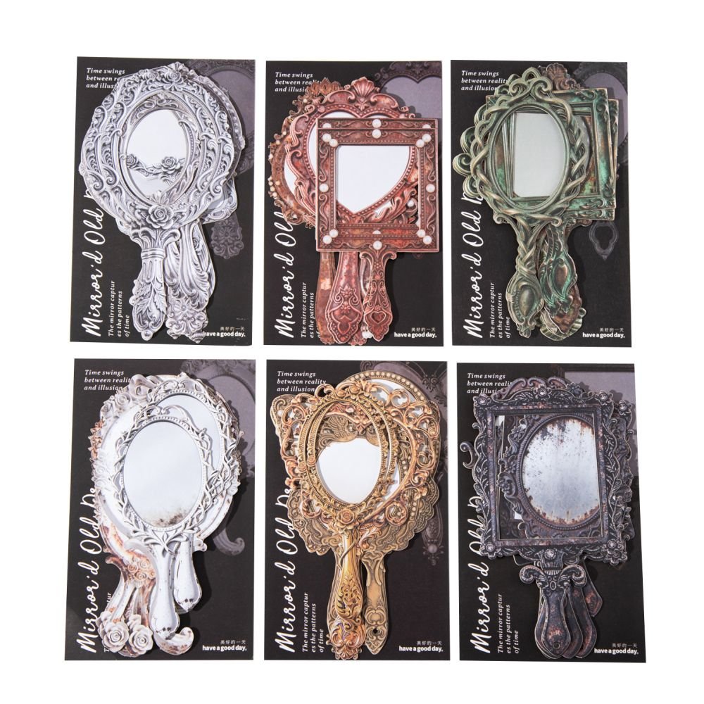 Mirror Reflection Series Retro Hard Card Stickers 10 Pcs 6 Styles - ViktaShop