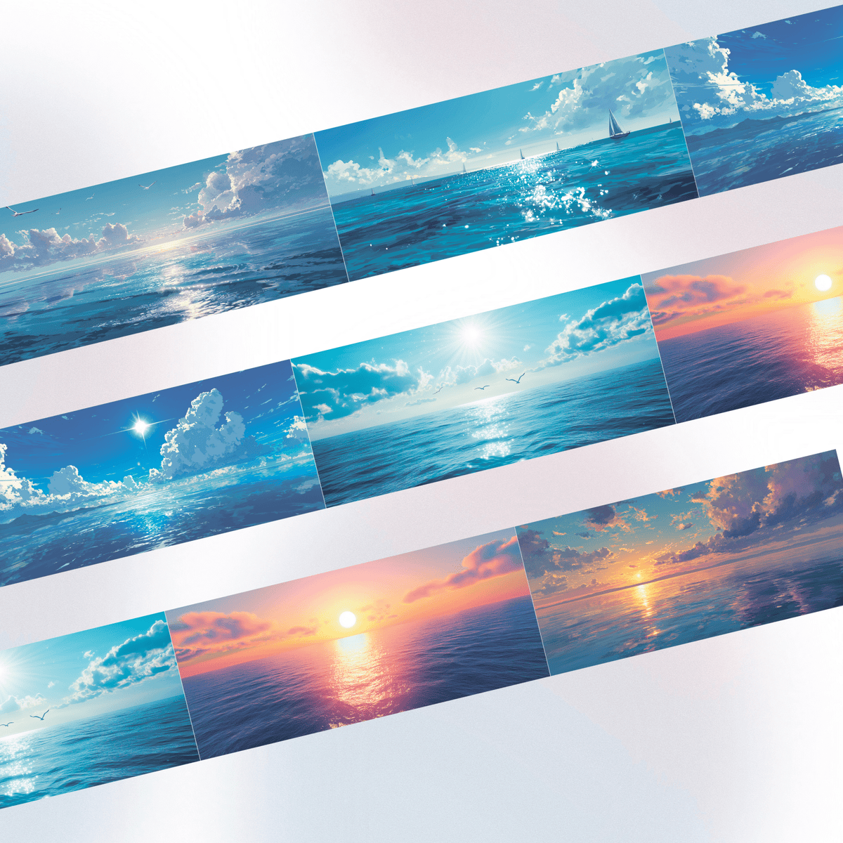 Queens Art Water Landscape PET tape 9cm x 1.25m - ViktaShop