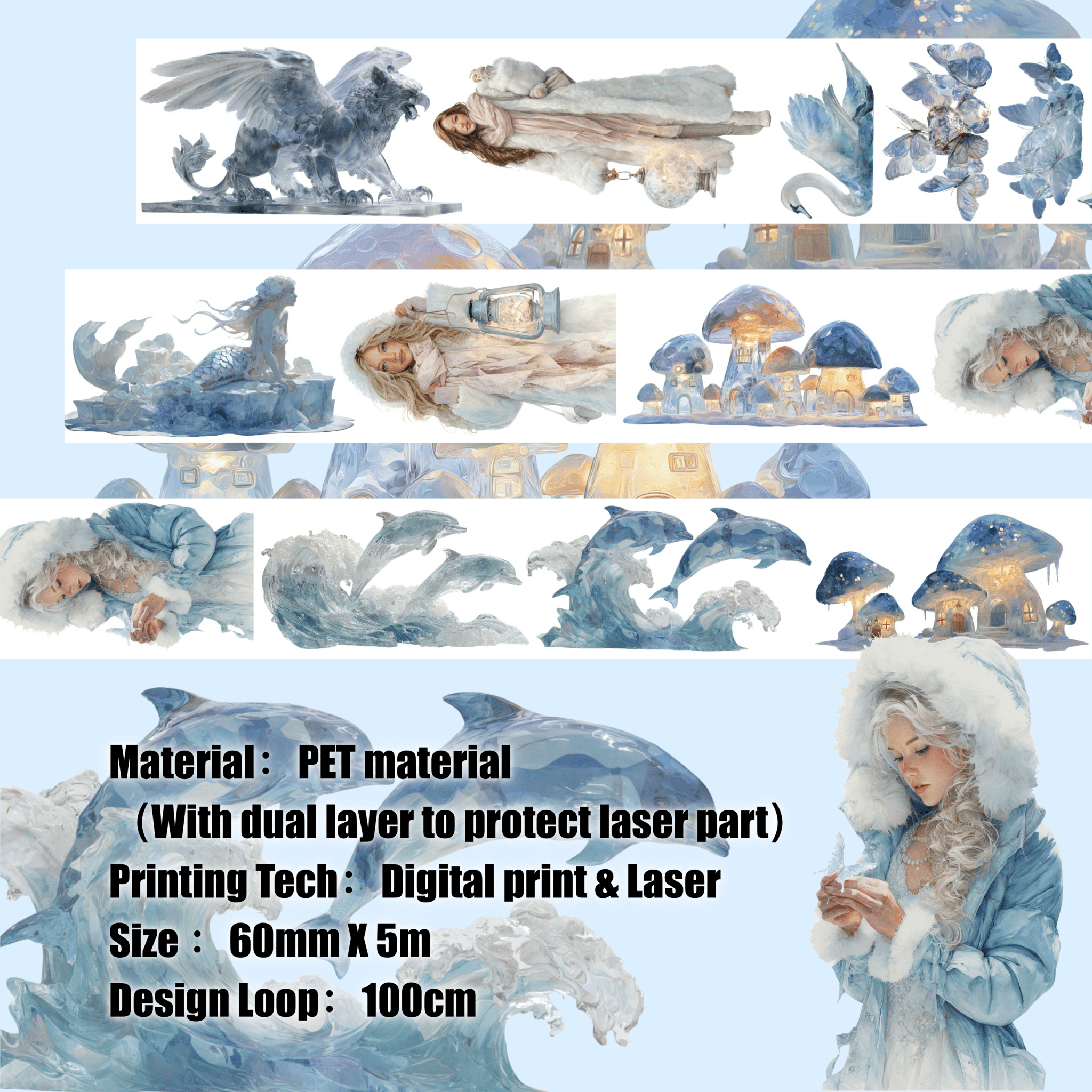 Shiimmer Ice Sculpture Gallery PET Tape Vol.2 6cm x 1m - ViktaShop