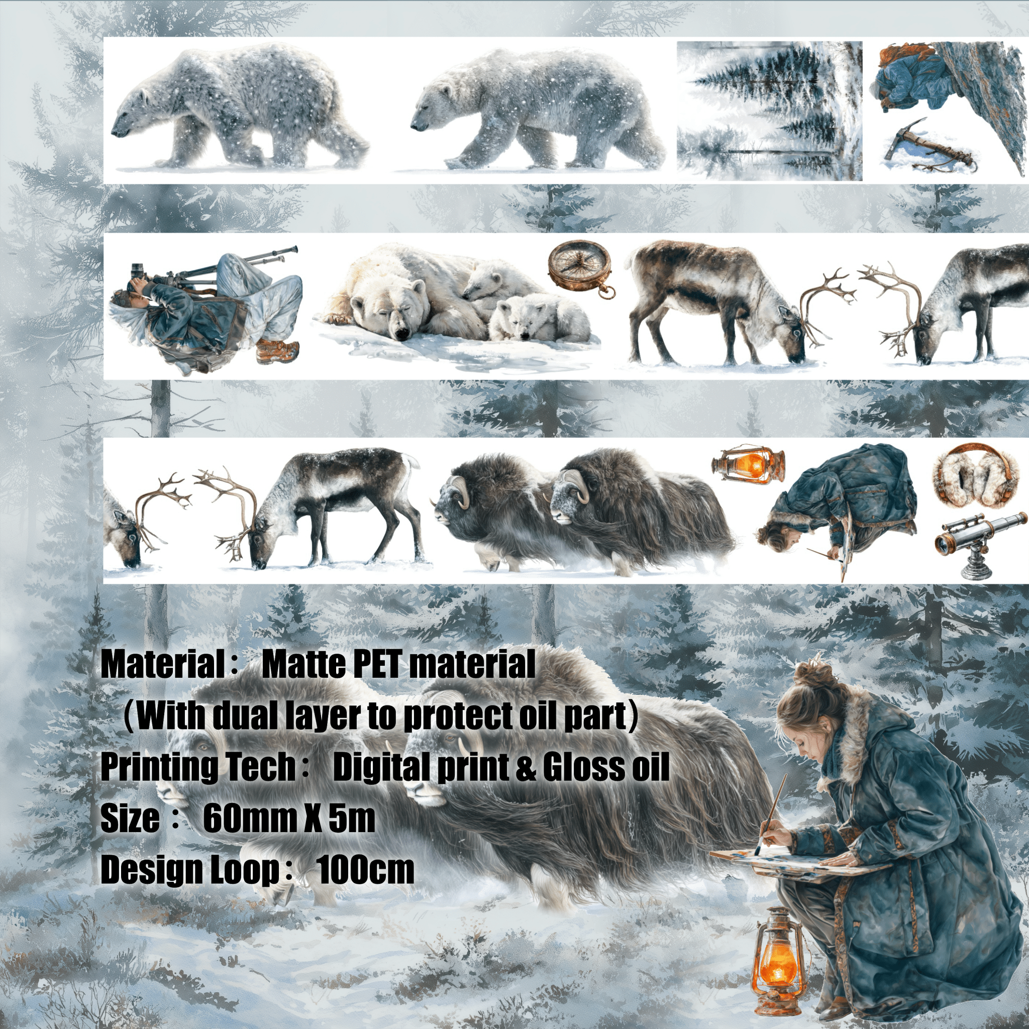 Shiimmer The North Pole Vol.1 PET Tape 6cm x 1m - ViktaShop