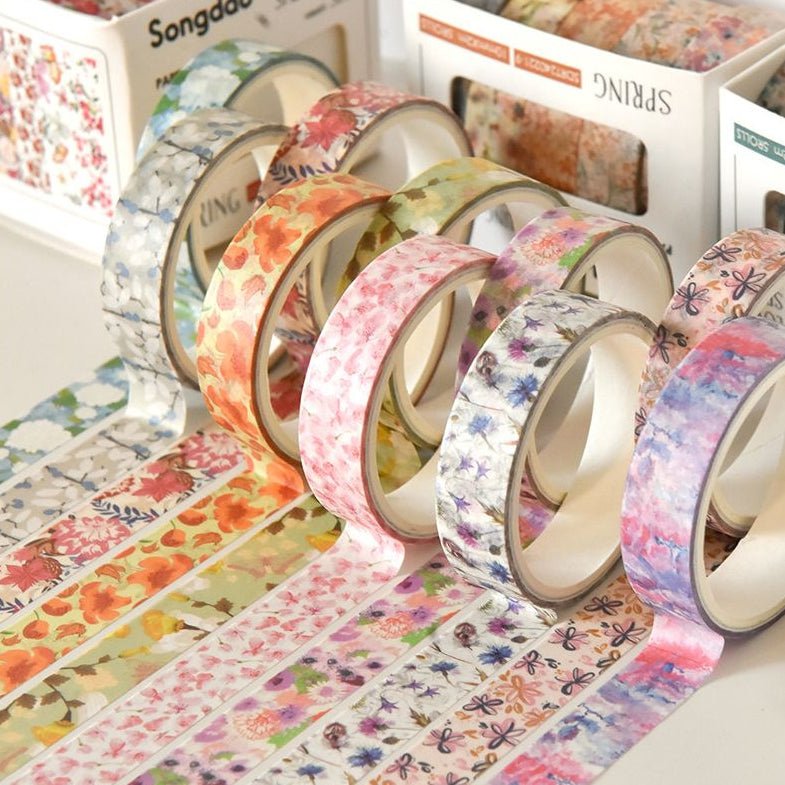 Spring Blossom Series Washi Tape Set 5 Rolls - ViktaShop