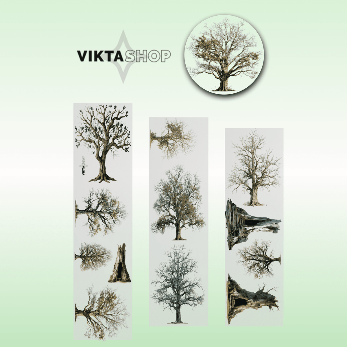Viktashop Nature Tree PET Tape 9cm x 1m - ViktaShop