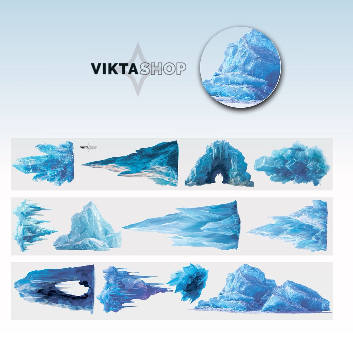 Viktashop winter icebergs PET tape - ViktaShop