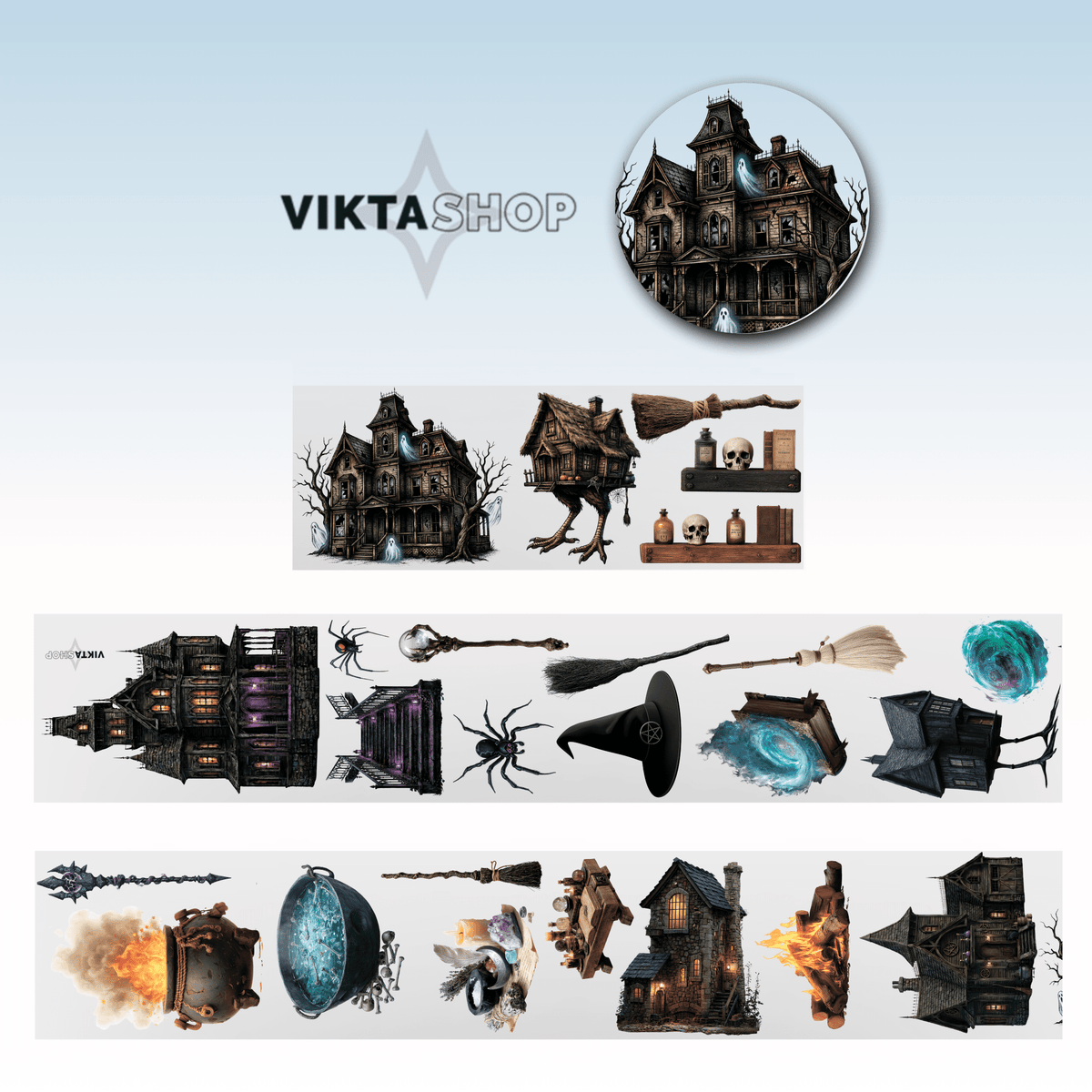 Viktashop Witch House PET Tape 9cm x 125cm - ViktaShop