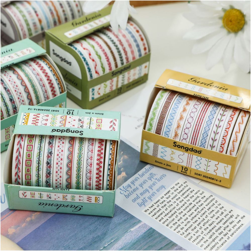Washi Tape Set 10 Rolls 5mm - ViktaShop