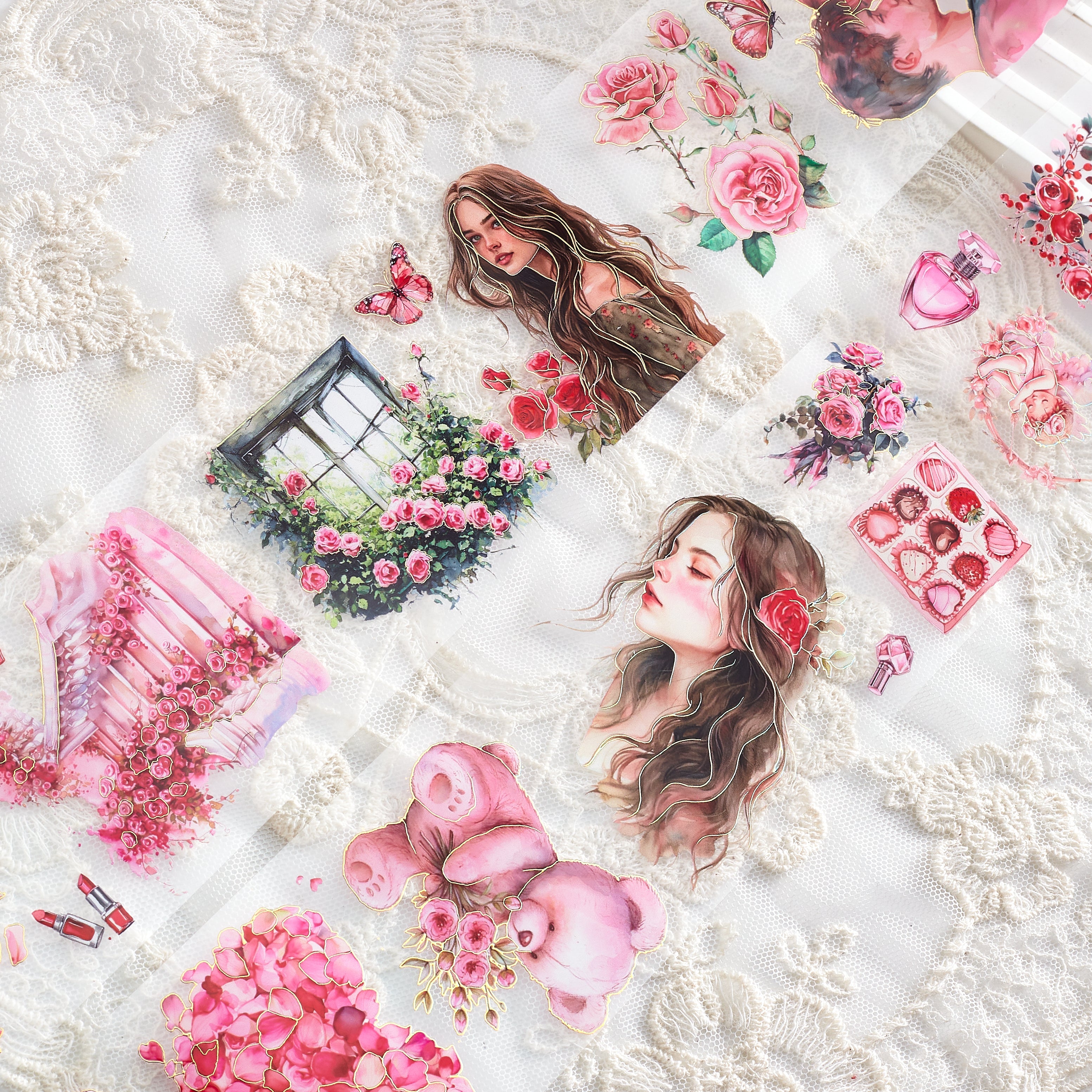 Shiimmer Valentine Collection Washi  PET Tape  6cm x 5m