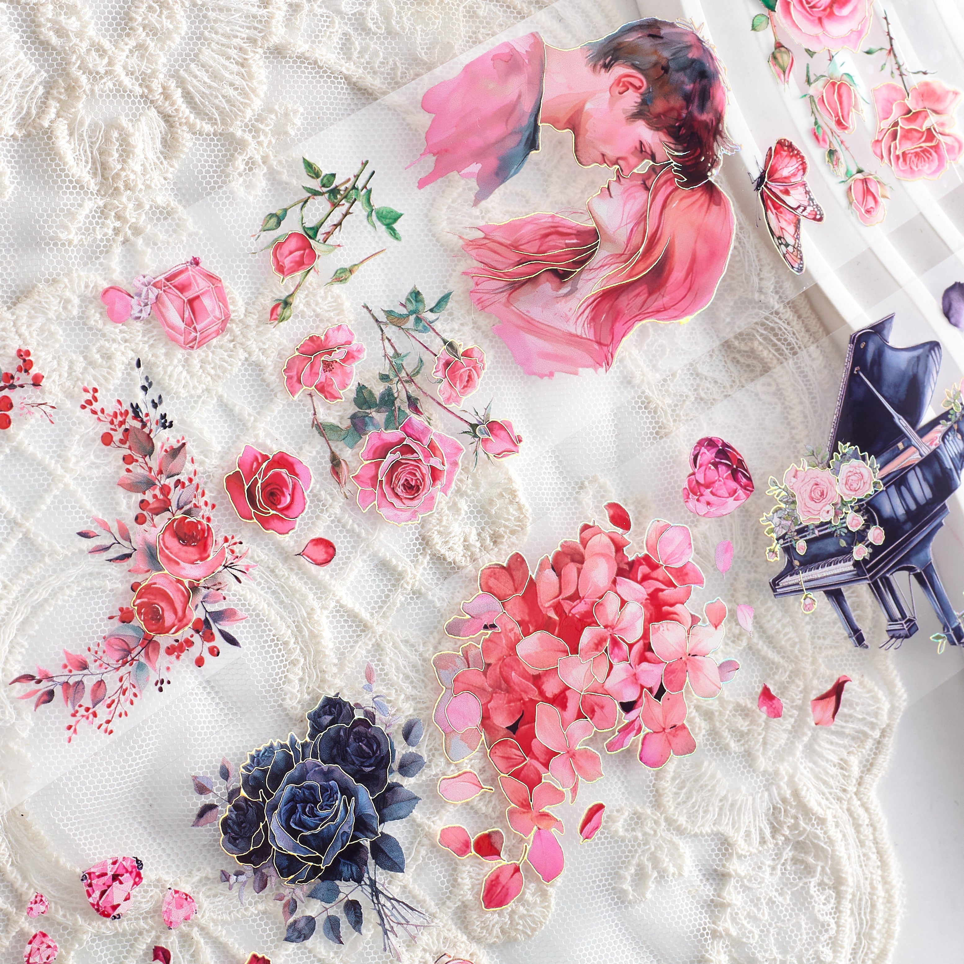 Shiimmer Valentine Collection Washi  PET Tape  6cm x 5m