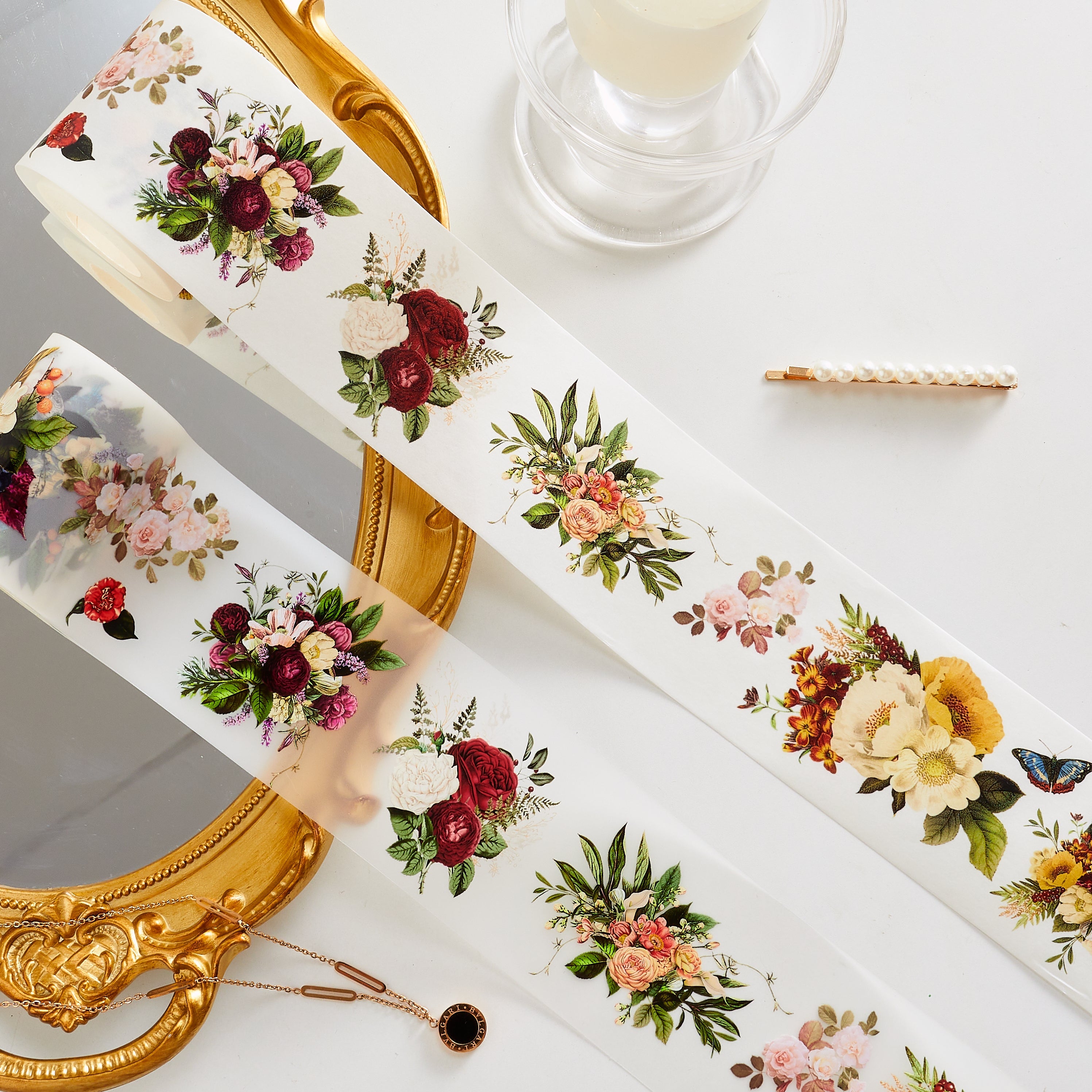 Washi Tape / Matte PET Tape - Vintage Flowers Vol.1