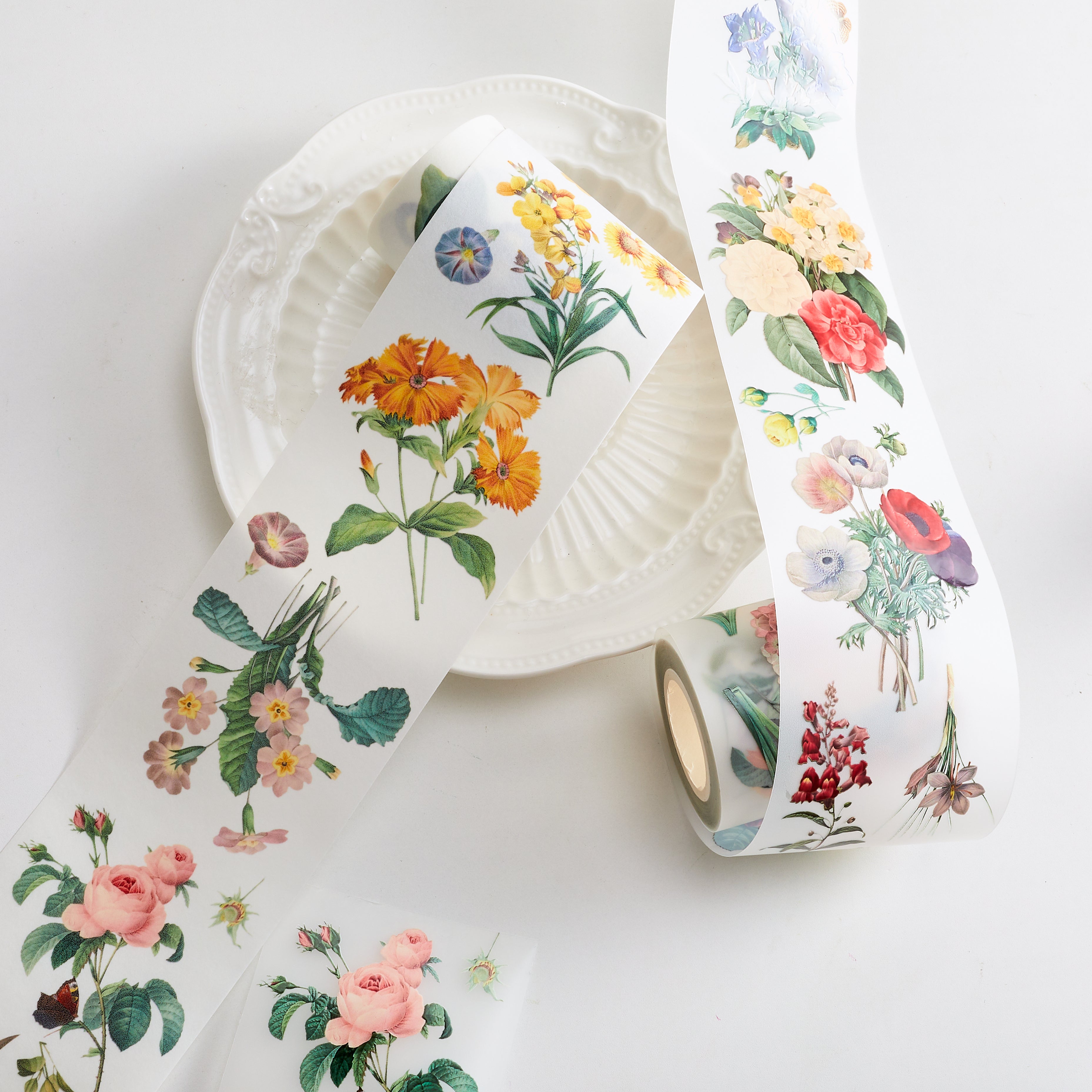 Washi Tape / Matte PET Tape - Vintage Flowers Vol.2