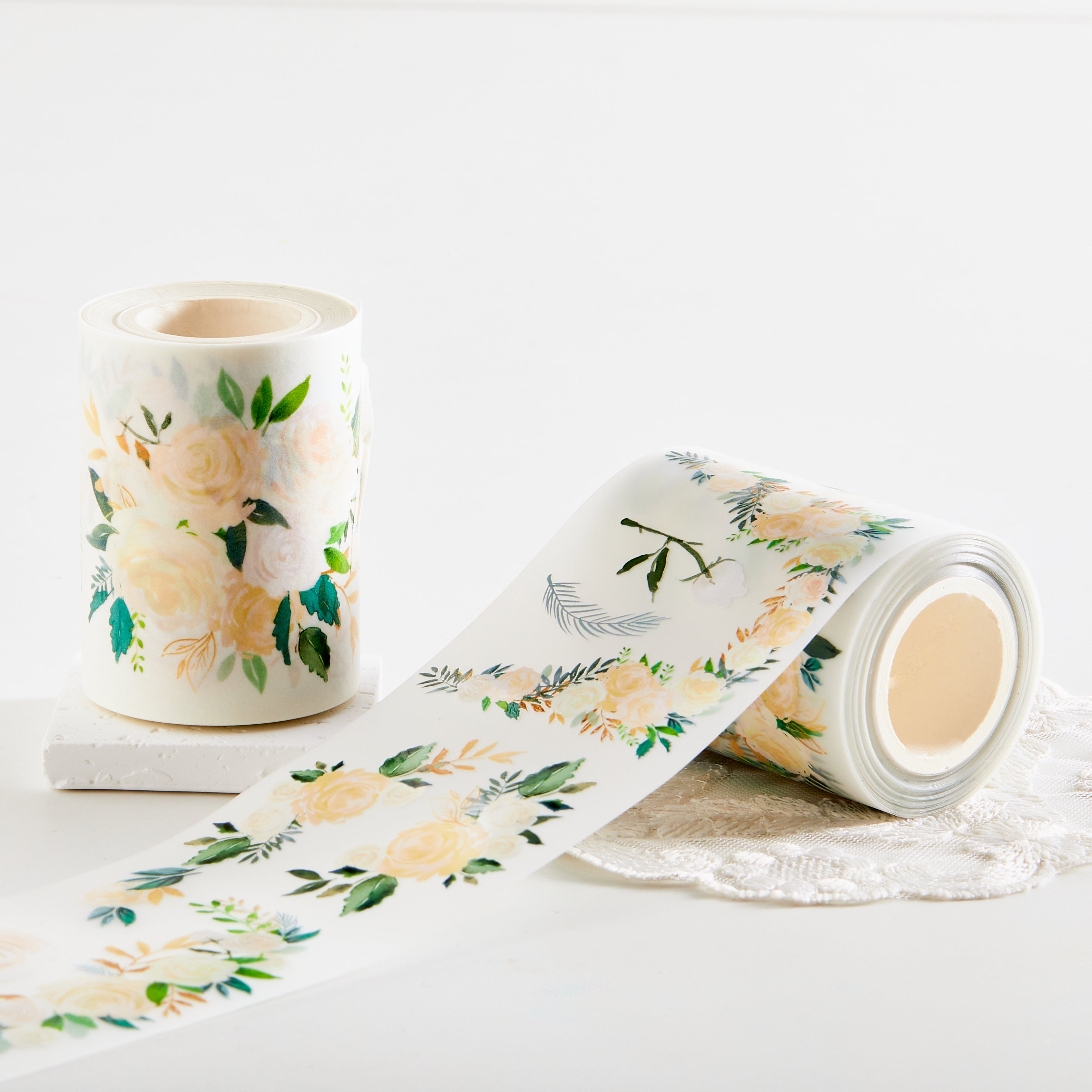 Washi Tape / Matte PET Tape - Undertint Flowers