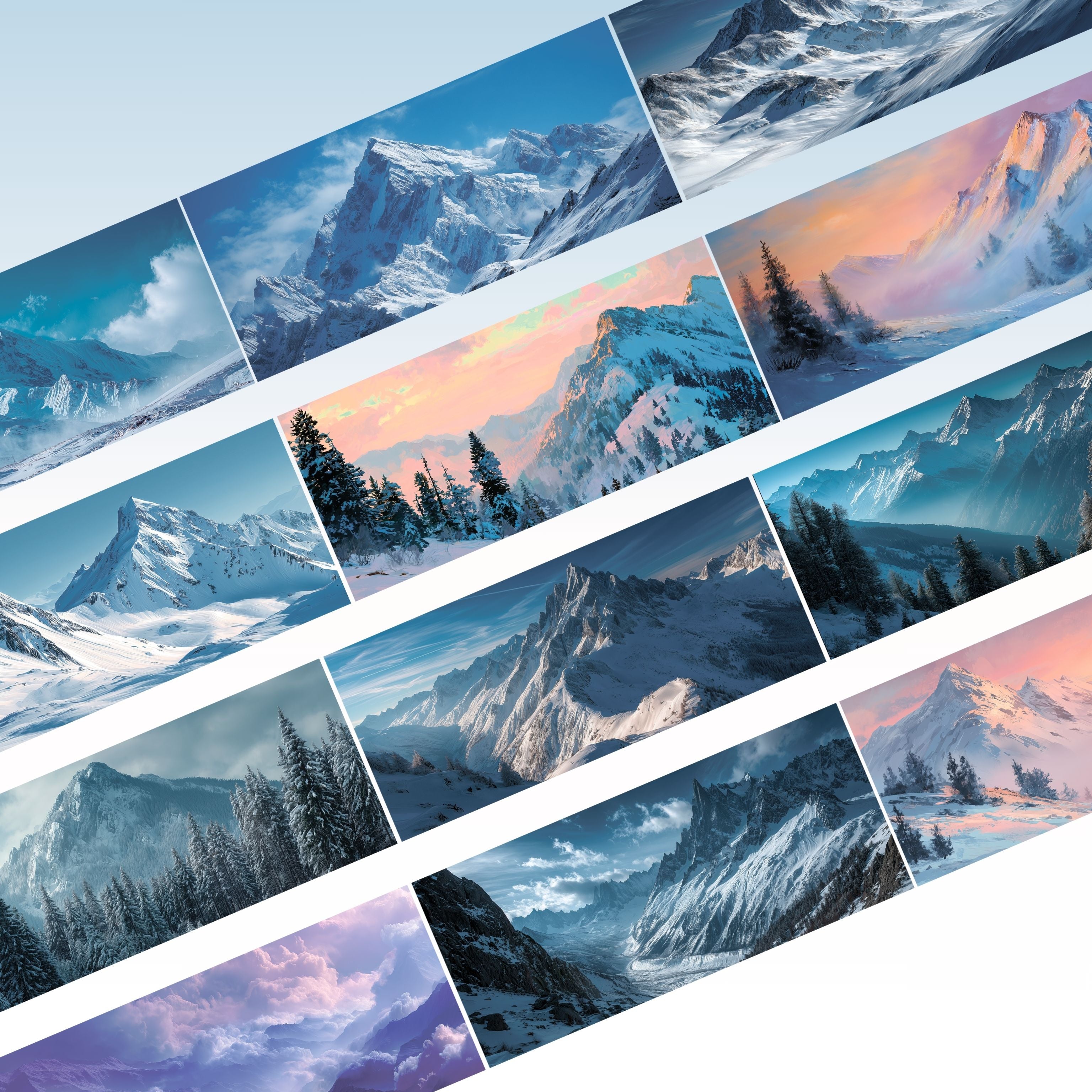Viktashop Winter Mountains PET Tape 9cm x 2.5m - ViktaShop