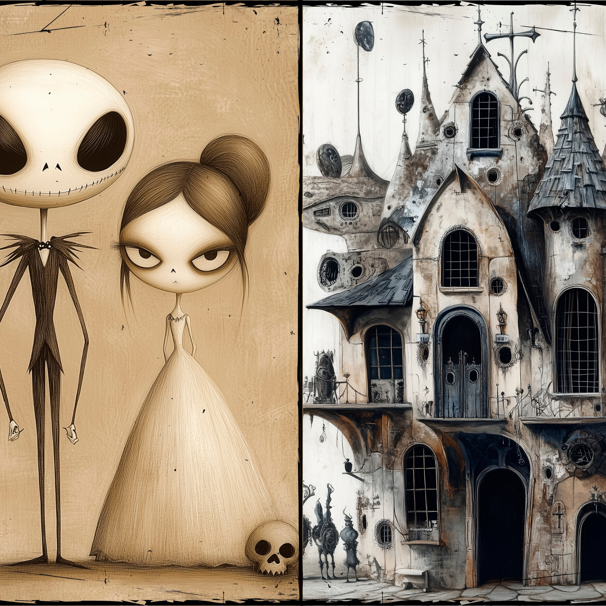 LunicArtDesign Gothic Halloween material paper 5.5 x 8.5 inches 20 different sheets