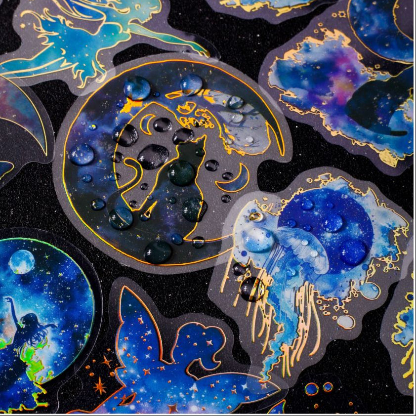 Stargazing Series Cold Foil Laser PET Stickers 16 Sheets 6 Designs image 3