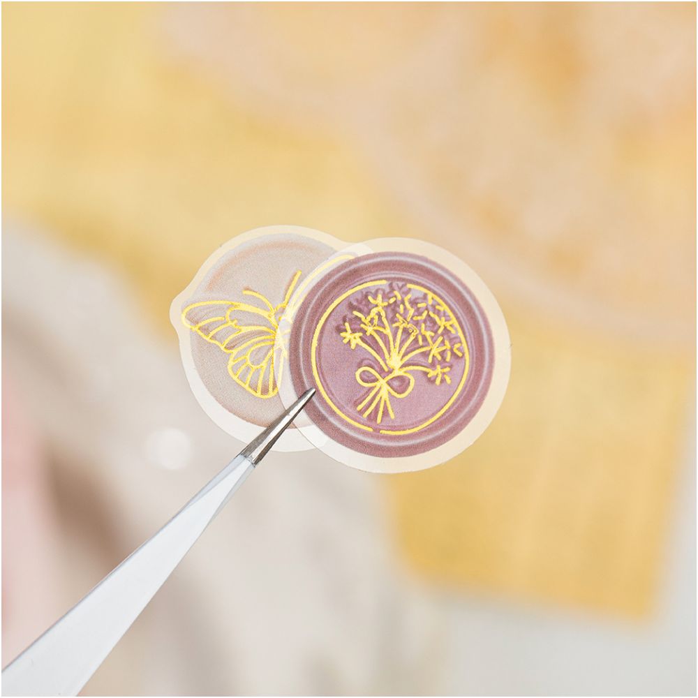 Flower Series Gold Foil PET Stickers 30 Pieces 4 Styles image 3