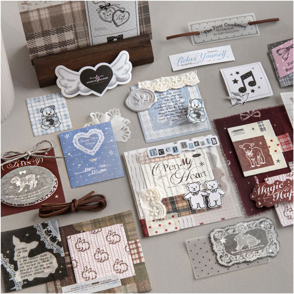Artistic Hand Drawn Paper Stickers 30 Sheets 4 Styles image 2